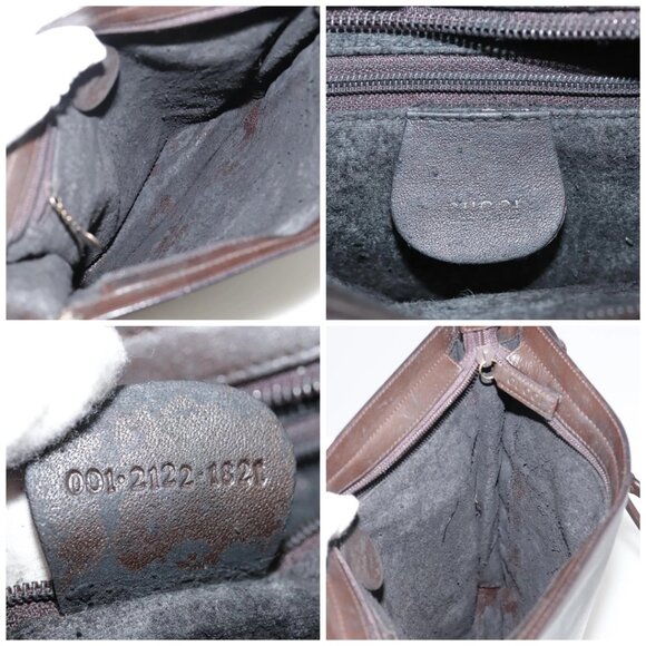 GUCCI Shoulder Bag Nylon Brown Gold Auth bs20545 - Picture 15 of 16